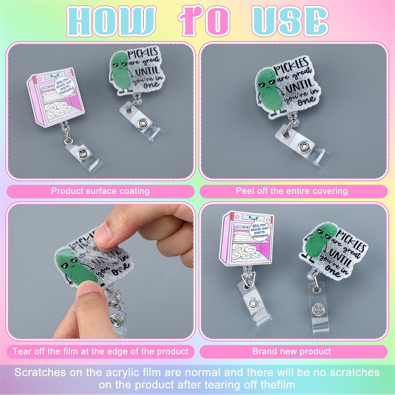 20 Pcs Funny Nurse Badge Reel Bulk Retractable Clip Badge Holder for Name ID Card Lanyards Keychain Cute Alligator Clip Accessories for Nurse Gifts Student Teacher Medical Stuff Supplies