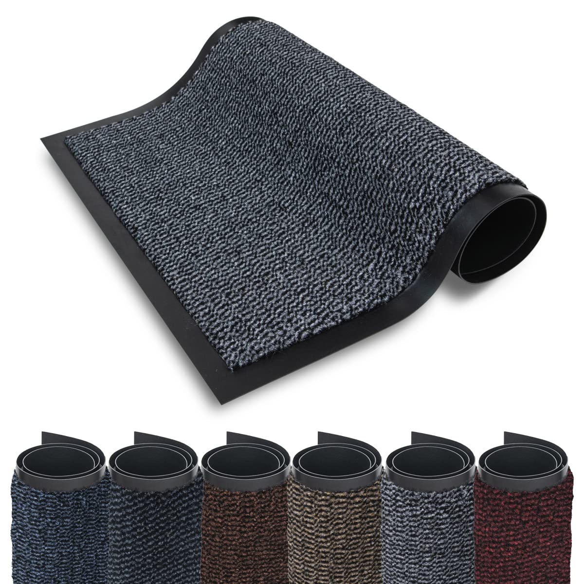 Studio M Classic Schmutzfangmatte Innen 90x150 cm, rutschfeste Fußmatte für Innenbereich, Türmatte in vielen Größen, Sauberlaufmatte, Fußabtreter für Haustür Innen, Anthrazit/Schwarz