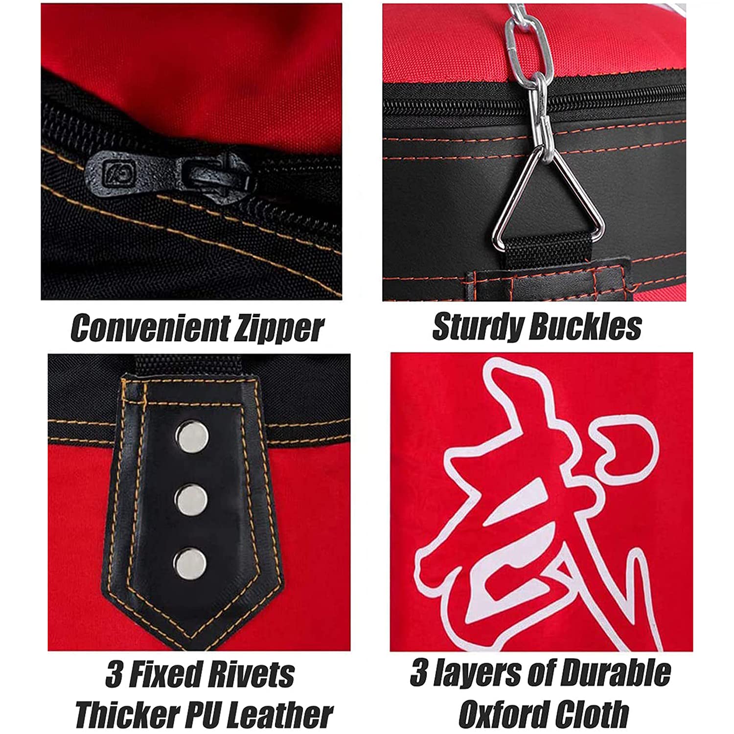 Sacco da boxe pesante per adulti, ragazzi, bambini, per interni e giardino, set di sacco da boxe vuoto, con guanti, fascia, catena, gancio da soffitto per MMA, kickboxing, muay thai, karate,