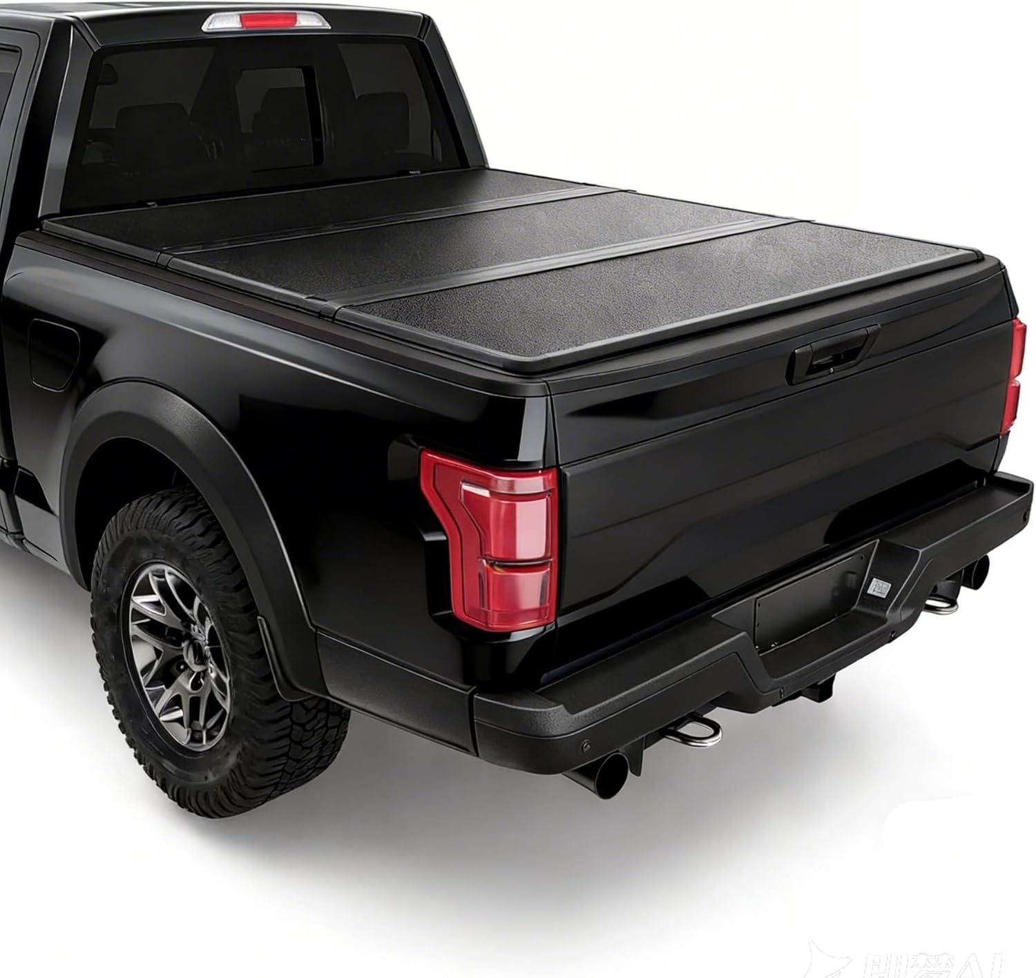 Hard Tri Fold Truck Bed Tonneau Cover Compatible with 2009-2024 Dodge Ram 1500 5'7" BedWithout Rambox with LED Lamp Truck Bed Cover - Waterproof,Theftproof,No-Drill Installation