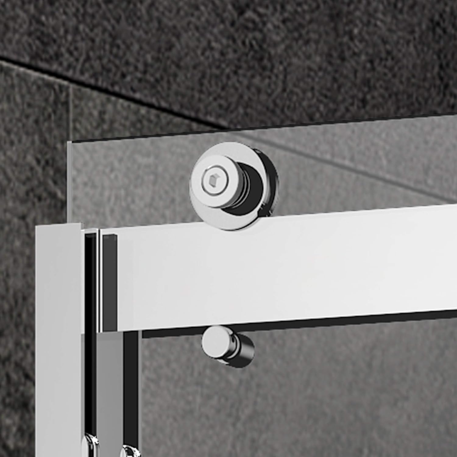 Woodbridge SDD6076-C Frameless Shower Doors 56-60" Width x 76" Height with 3/8"(10mm) Clear Tempered Glass, 2 Ways Opening & Double Sliding in Polished Chrome Finish