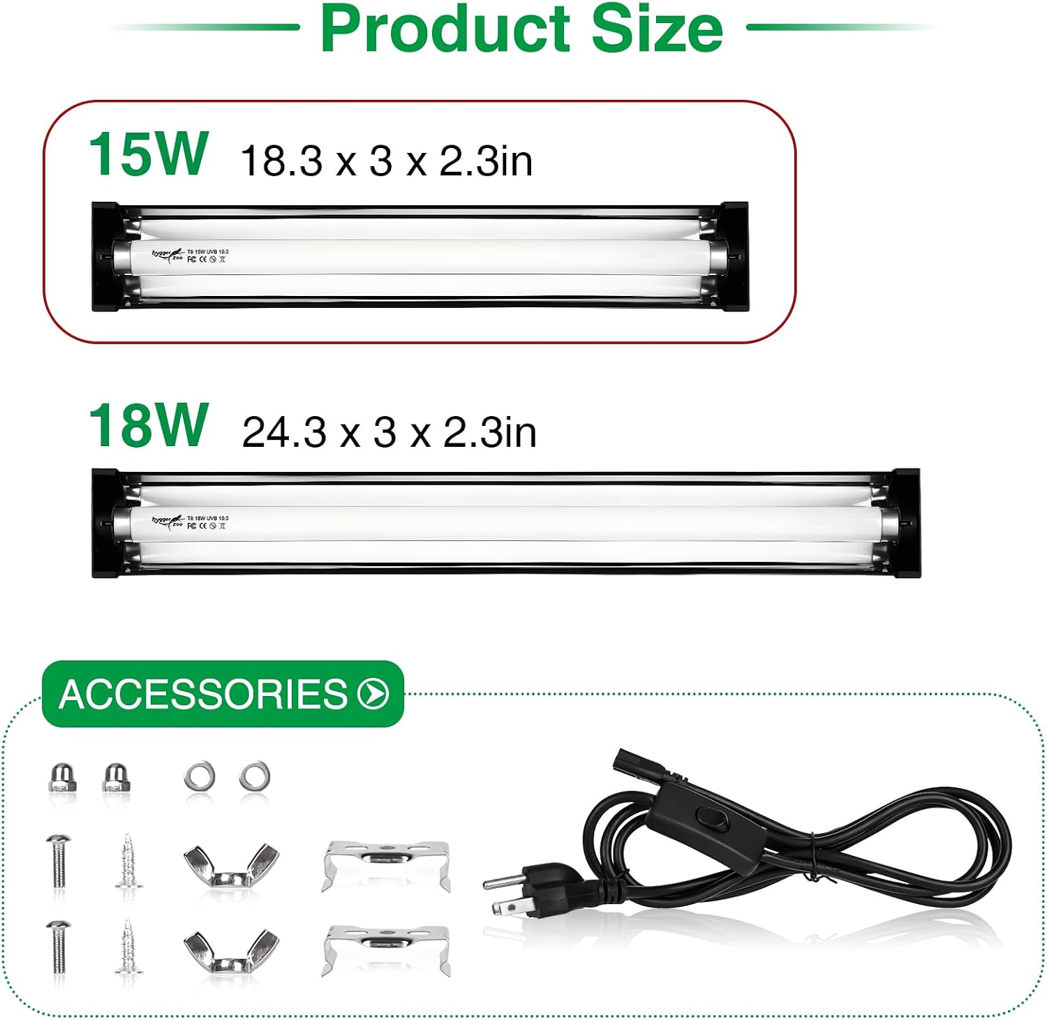 T5 UVB Reptile Light Fixture Upgrade Burn-proof HO UVB Bulb Lighting Combo Kit 10.0 UVB Light for Reptile Terrarium Fluorescent 15W Reptile Light Bar UVA UVB Desert Lamp for Bearded Dragon Turtle Tank