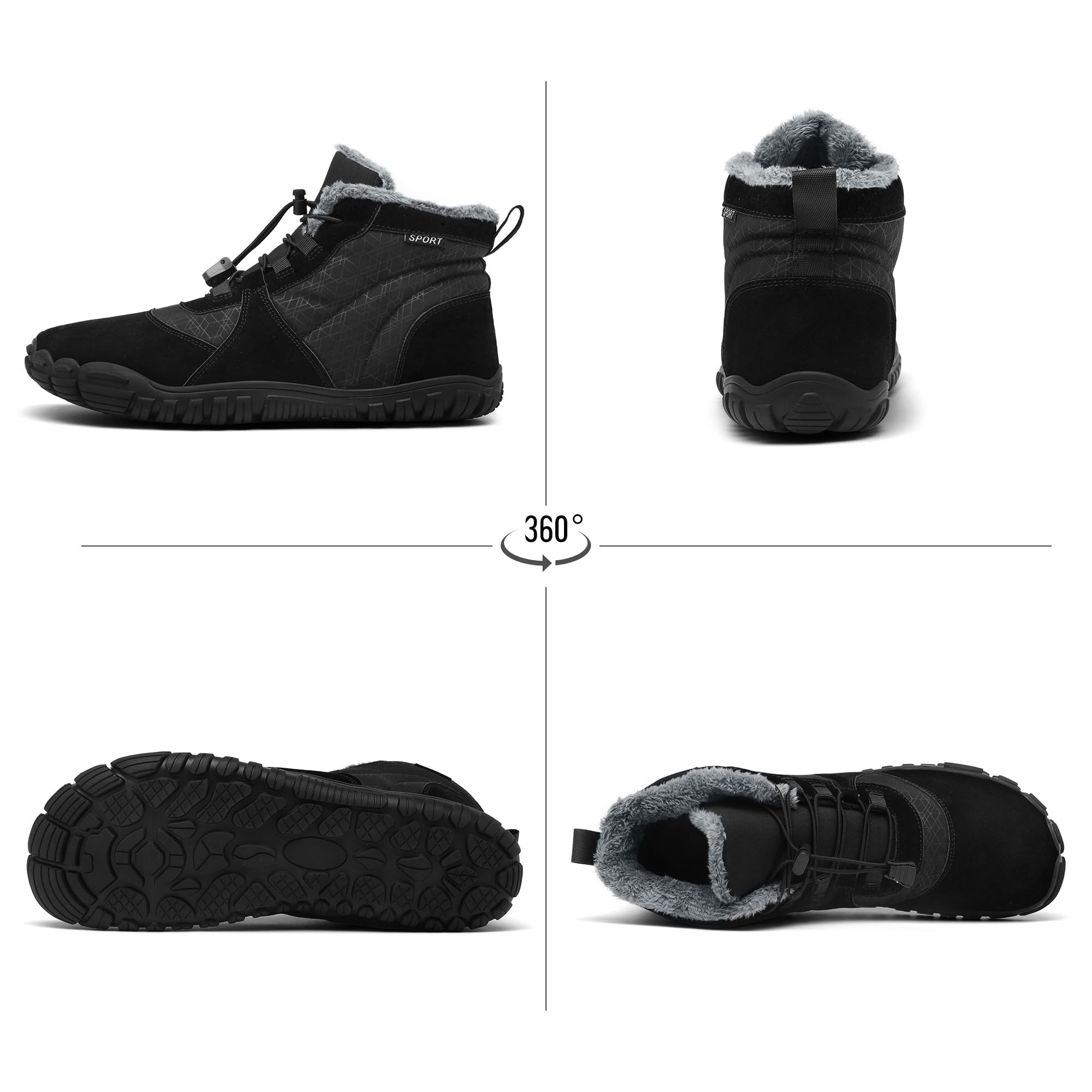 AONETIGER Unisex buty zimowe dla kobiet i mężczyzn, buty zimowe z podszewką, ciepłe, wodoodporne, wygodne buty śniegowe, antypoślizgowe, do chodzenia boso