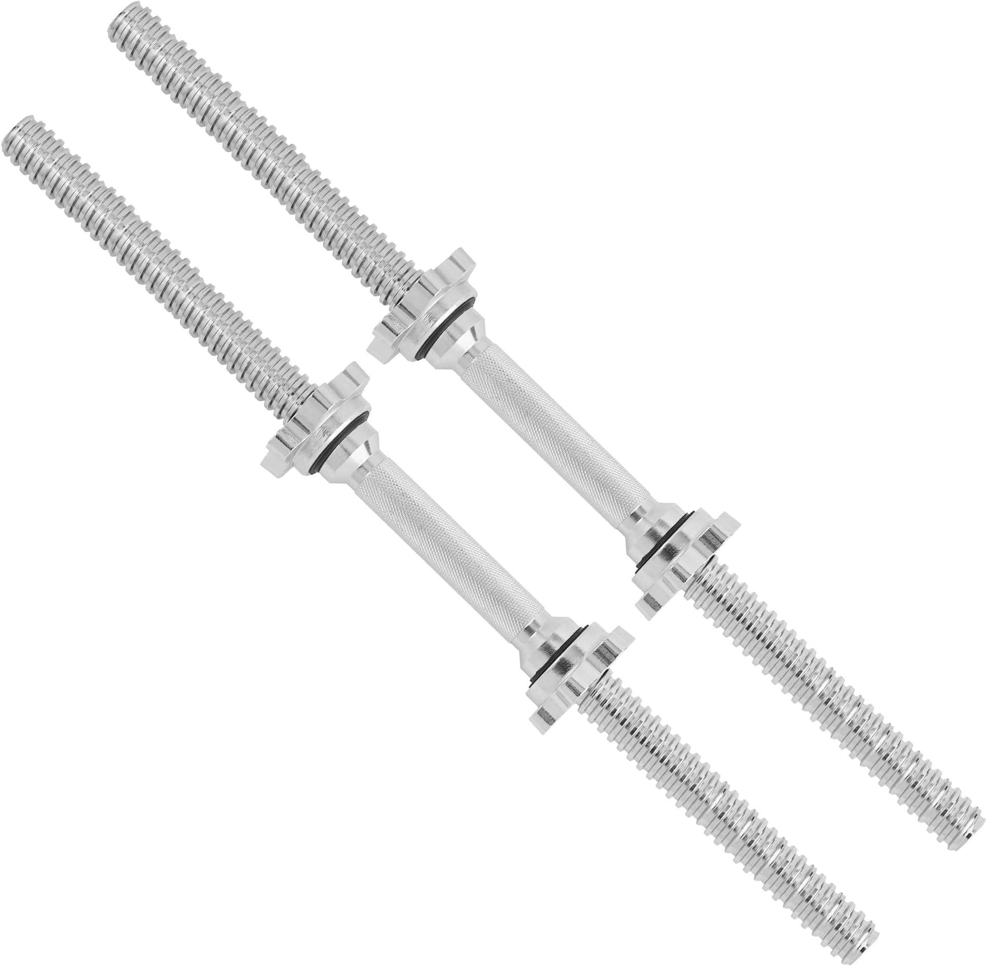 Yes4All 14/16/18/24" Chrome Rubber Threaded Weight Bar Pair Fits 1" Weight Plates