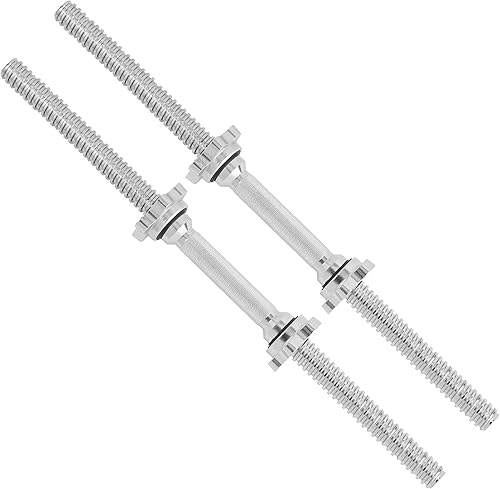 Yes4All Threaded Dumbbell Handles, 14161824 Inch Dumbbell Bar Pair, ChromeRubber Grip, Fit 1 or 1.15" Plates, 4 Star-Lock Collars with