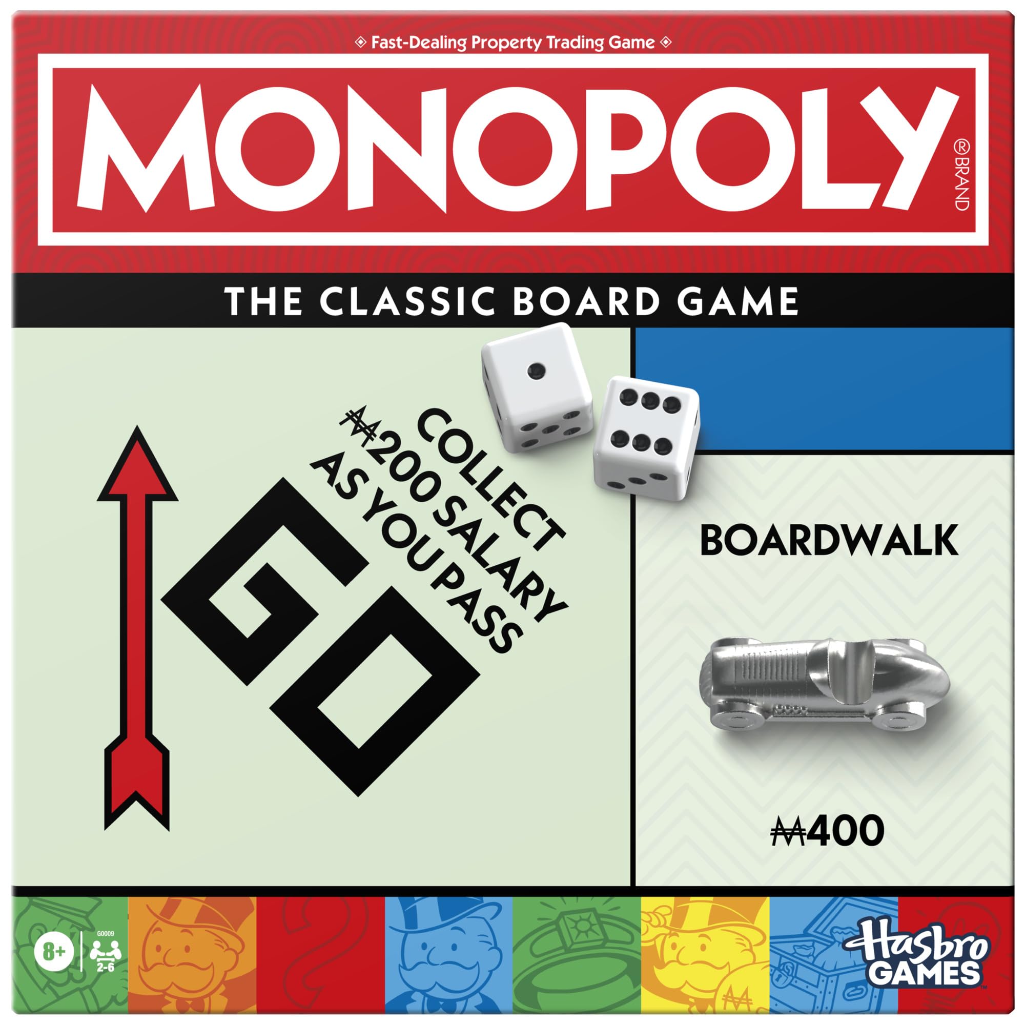 Monopoly Board Game | Classic Game with Storage Tray and Larger Tokens | Ages 8+ | 2 to 6 Players | Family Games for Kids and Adults | Kids Gifts | English Monopoly Classic Refresh