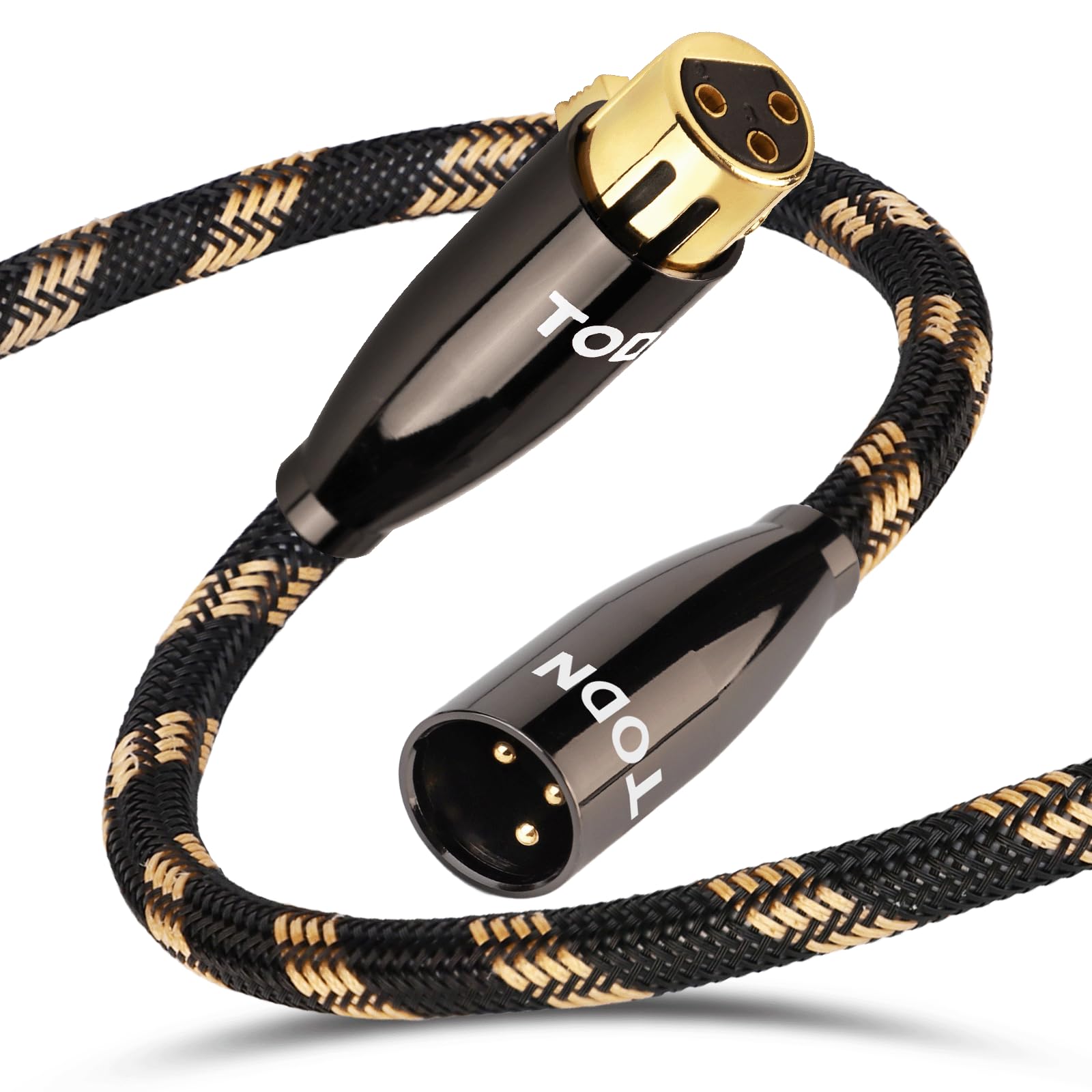 TODN XLR Cables, Audiophile Microphone Cable, XLR Male to Female, Dual Shieled Balanced Mic Cord for Studio, Home Theater (9.8ft/3m, 1 Piece)