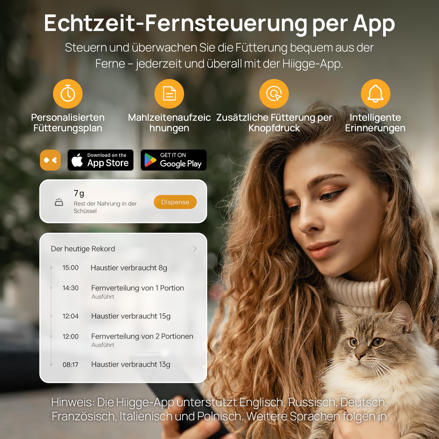 Distributeur Croquettes Chat Automatique,2.4G WiFi,4.3L Distributeur Automatique de Croquettes Chien avec APP,Plan d'alimentation AI,Bol en céramique - Blanc