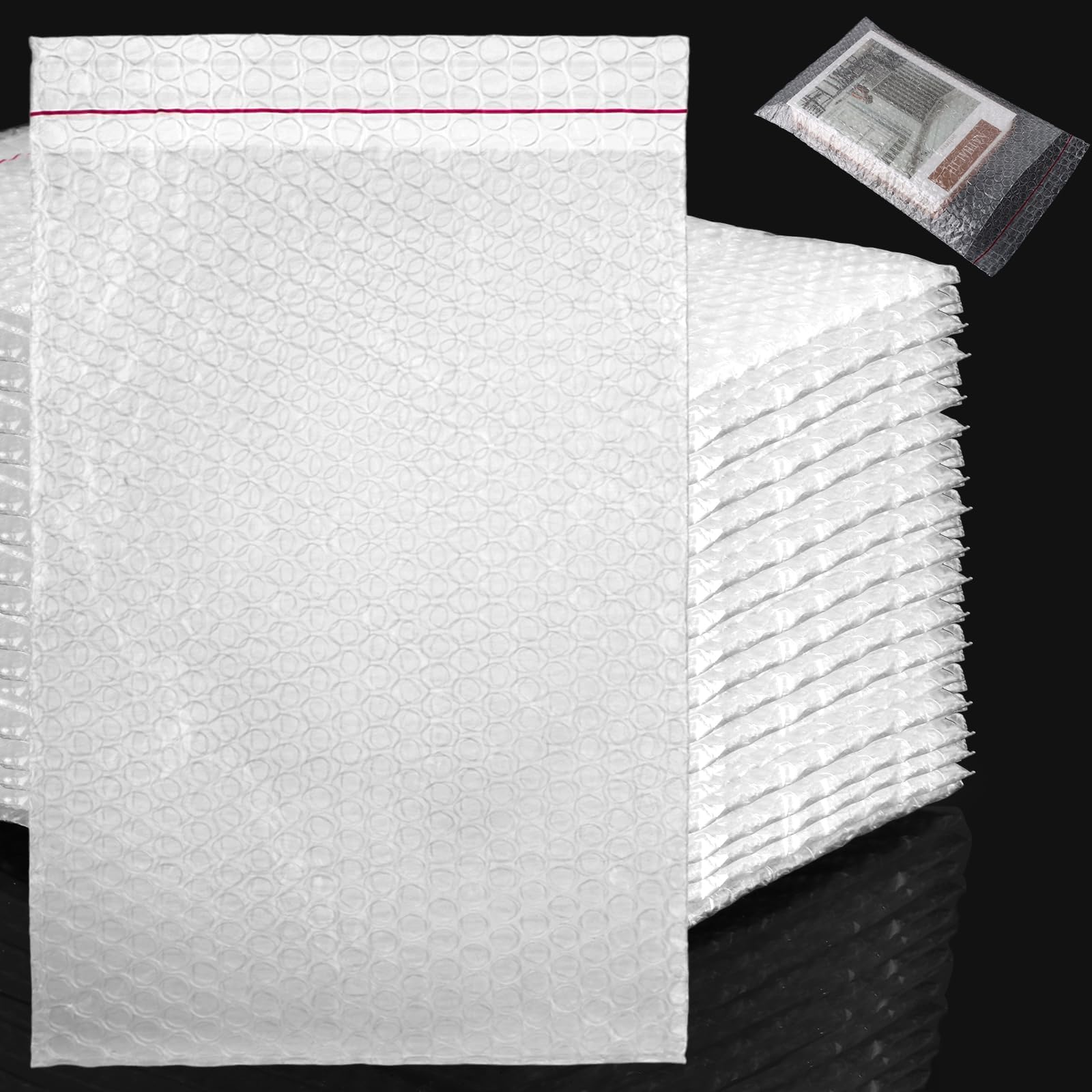 50 Stück Selbstklebende Luftpolsterbeutel 20 x 30CM, Bubble Wrap Bags, Luftpolstertaschen, Luftpolsterumschläge Verpackungsmaterial für Umzug und Versand, Stoßfeste Polsterung