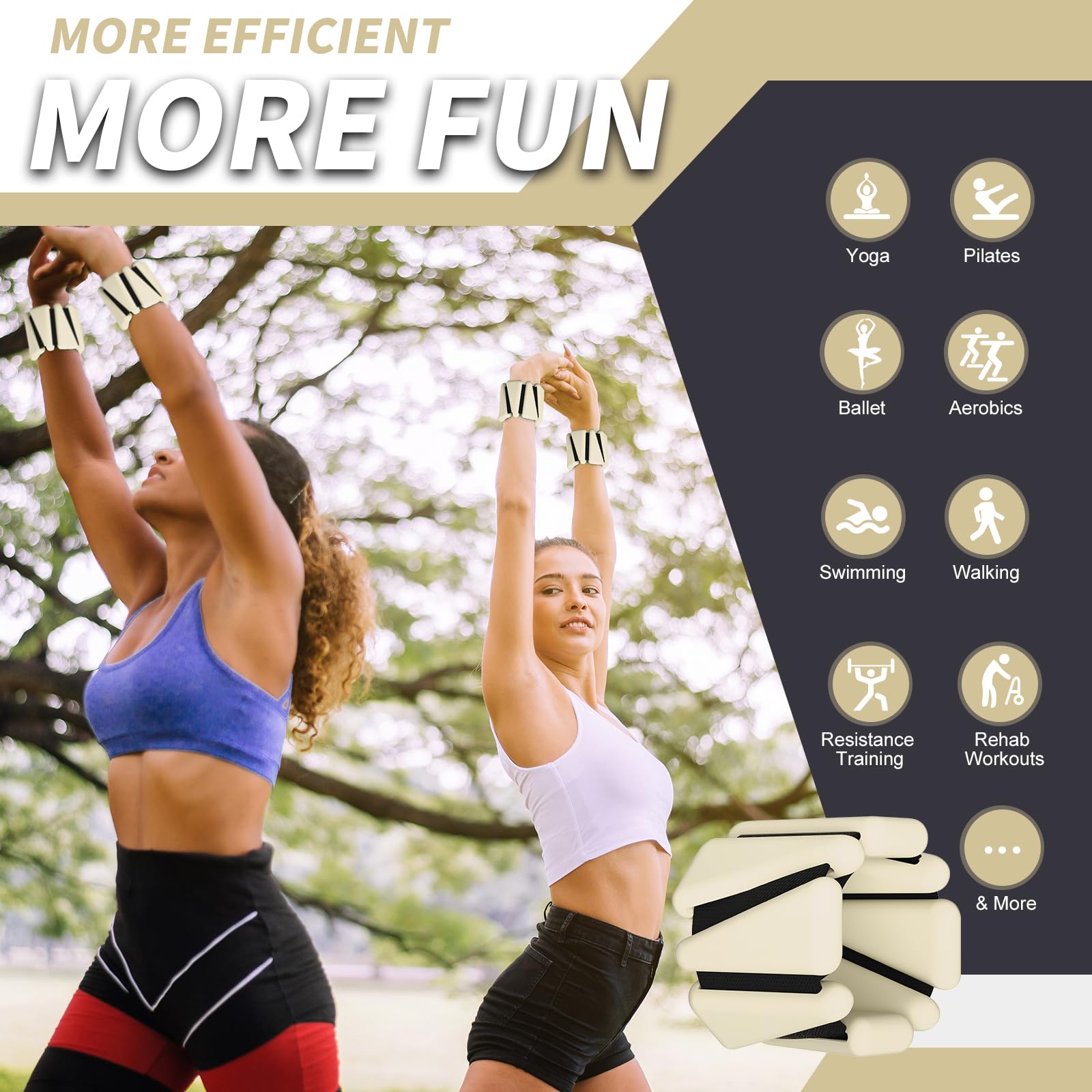 Pesi per polsi e caviglie da donna, set di 2 pesi resistenti per braccia e gambe (0,5 kg ciascuno), pesi regolabili per caviglia, per passeggiate, yoga, danza, sbarra, palestra, esercizi, pilates