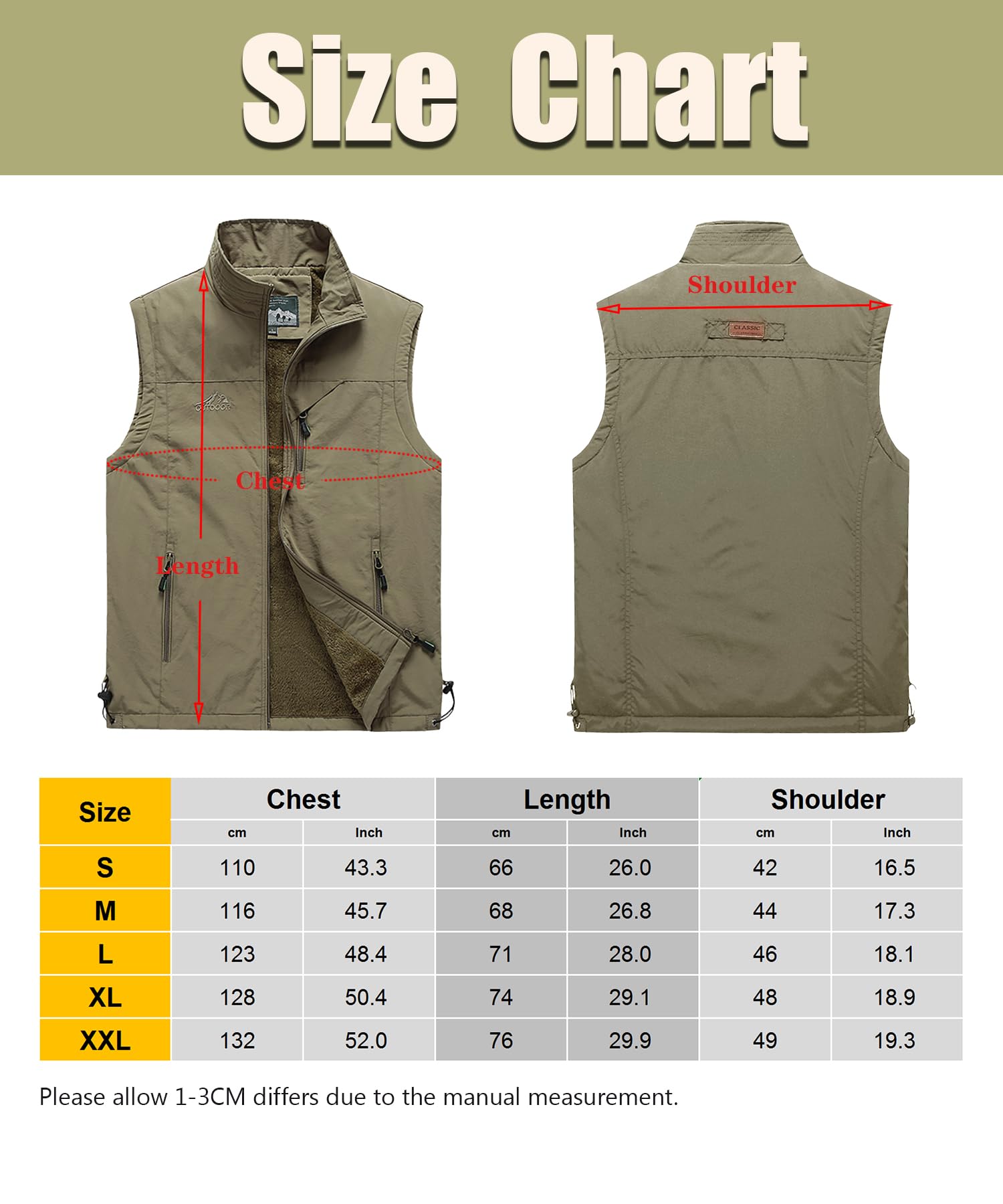 Gilet in Pile da Uomo Invernale Antivento Colletto Rialzato Giacca Senza Maniche Gilet da pesca All'aperto Termico Giubbotto da lavoro Casual Trapuntato Sportivo Cappotto