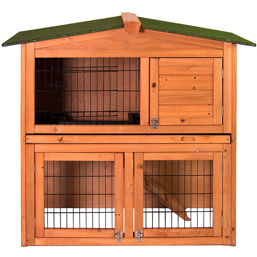 Home Discount Jaula de Madera para Mascotas, 2 Pisos, Bandeja Deslizante
