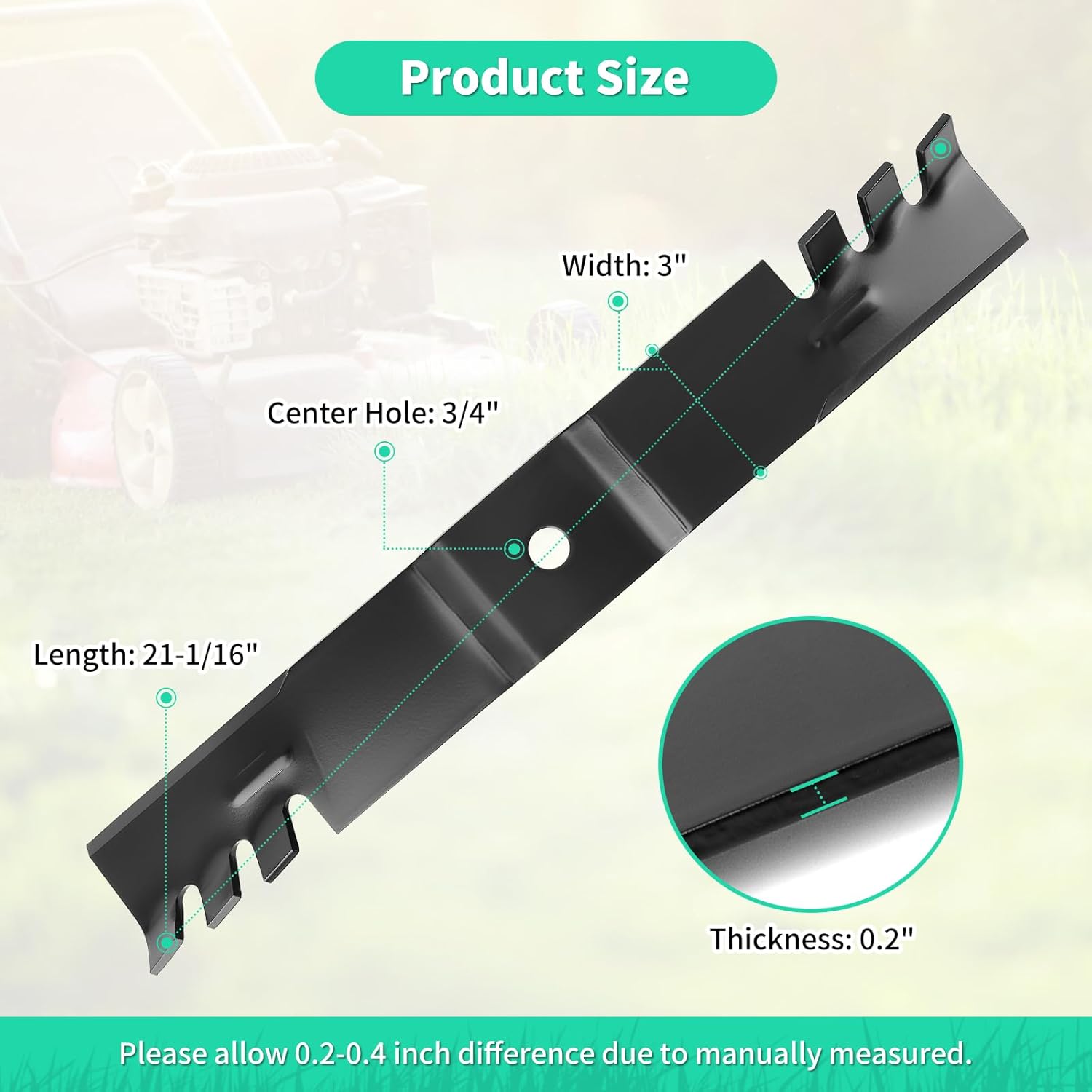 02005019-X Gator Mulching Blades for 60" Deck, 942-04415 Mower Blades Compatible with Cub Cad-et Z-Force/Tank L60 LZ60 S60 SZ60 Pro Z 100 160-L, Replaces 01005338, 742-04415, 3 Pack