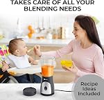Mueller Smoothie Blender for Smoothies - Personal Blender for Shakes, Frozen Drinks, Baby Food & More, 15oz Travel Cup and Lid, Durable Stainless Steel Blades for Powerful Blending Performance