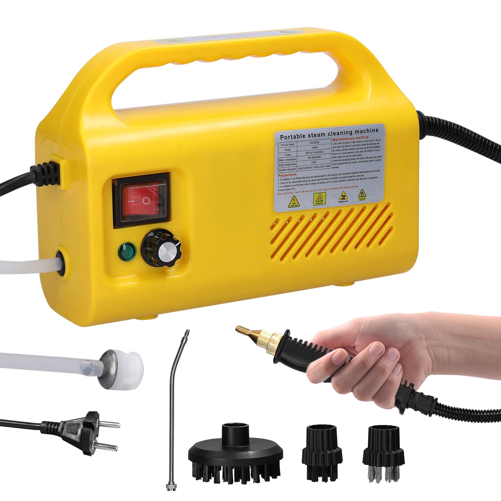 Fawoonu Household High Temperature High Pressure Steam Cleaner Multifunctional Home Cleaning Machine for Air Conditioner Car Kitchen Tiles Floors