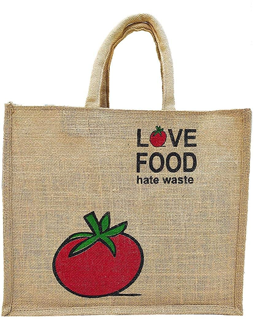 SaffronMistPack of 1 Eco-Friendly 14 Inch by 16 Inch Jute Bag with Zip Closure | Tote Bag | Grocery Bag| Multipurpose Bag | Shopping Bag