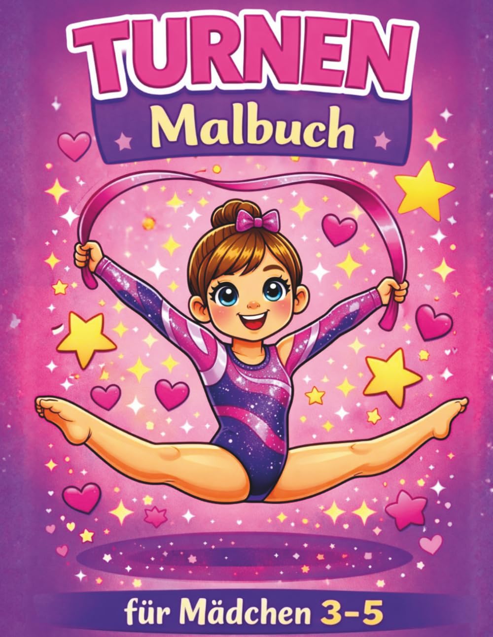 Turnen Malbuch für Mädchen im Alter von 3–5 Jahren: Kreatives Malbuch für kleine Turnerinnen | Spaßige Aktivitäten für Toddlers und Kindergarten