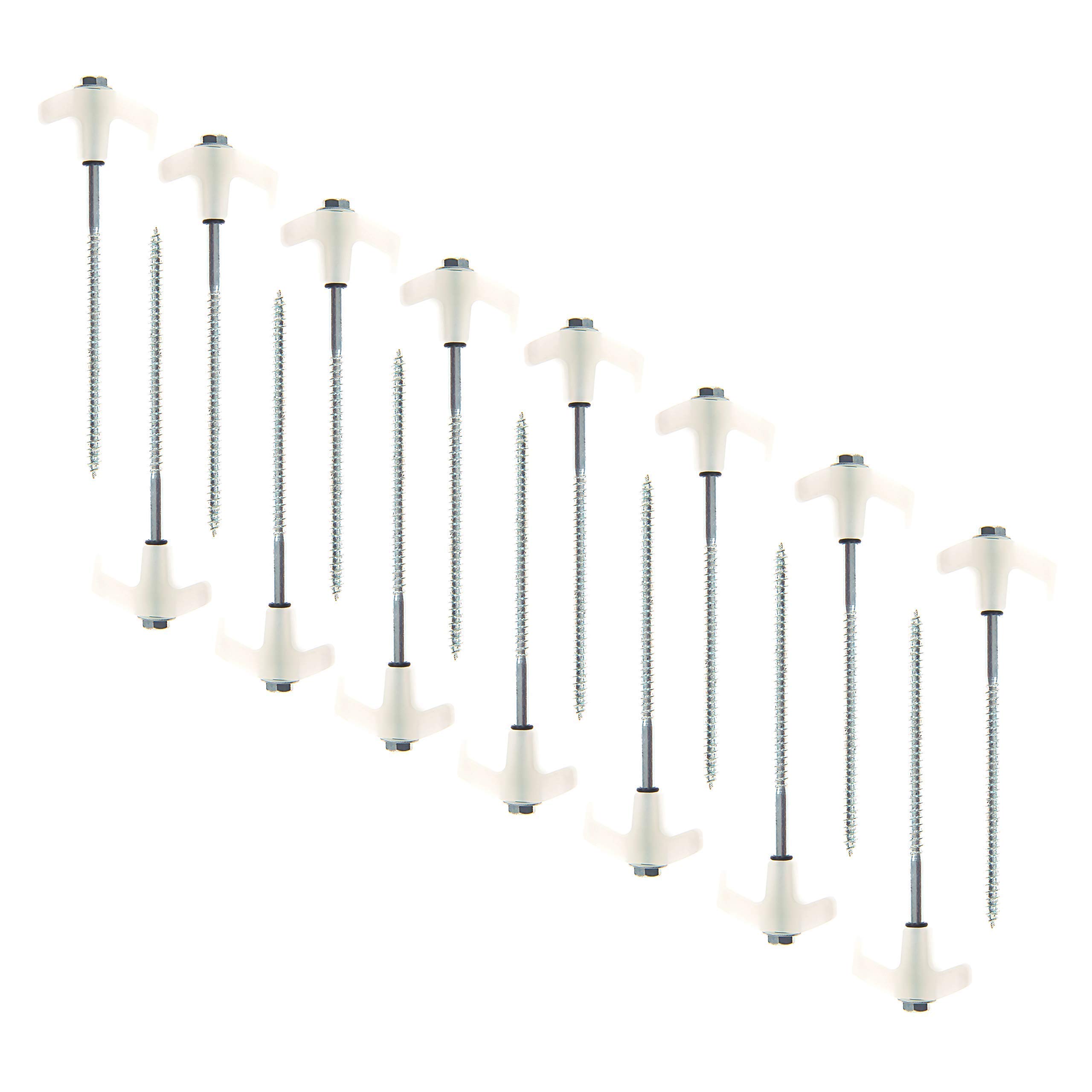 Adventure Seeka 15 Pack - Super Heavy Duty Threaded Tent Stakes - Screw Style Glow-in-The-Dark Ground Anchor Pegs - Hex Head Driver and Convenient Storage Bag Included