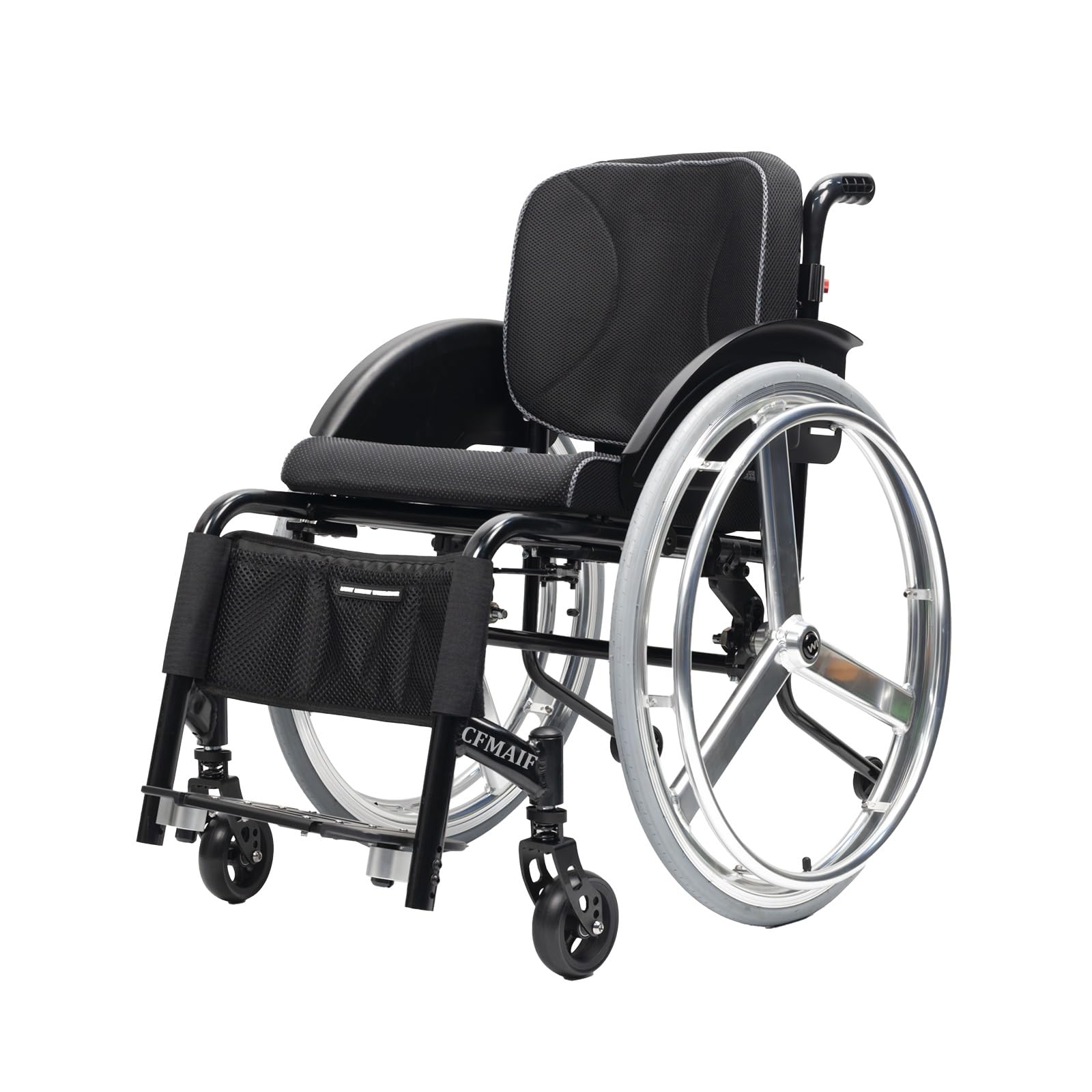 Wózek inwalidzki, przenośny, aluminiowy, lekki, idealny do podróży, zdejmowany podnóżek, hamulce ręczne (A,40 cm / 15,7in Seat)