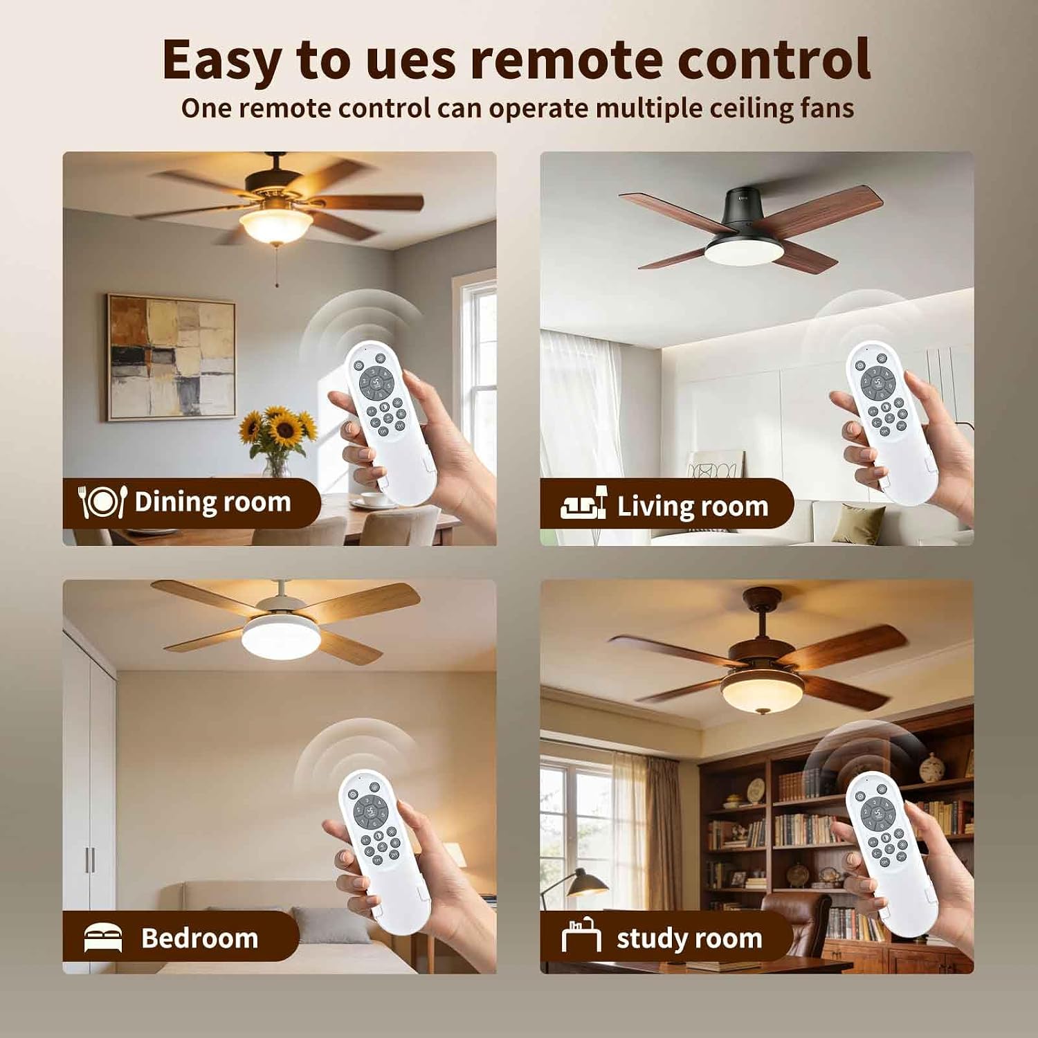 ZWP Universal Ceiling Fan Replacement Remote Control for Ruibutrade RB-FSD08 RB-FSD07 RB-FSD018, Norfolk NOR106, Dalouguan DLG-FSD37 DLG-FSD36 DLG-FSD22 DLG-FSD23, ‎TRIBILLION 20", Ceiling Fan