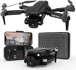 Drone TD12Pro com câmera HD 1080p, motor sem escova, posicionamento de fluxo óptico, resistência ao vento nível 3, 3 modos de velocidade, drones para adultos iniciantes, quadricóptero RC