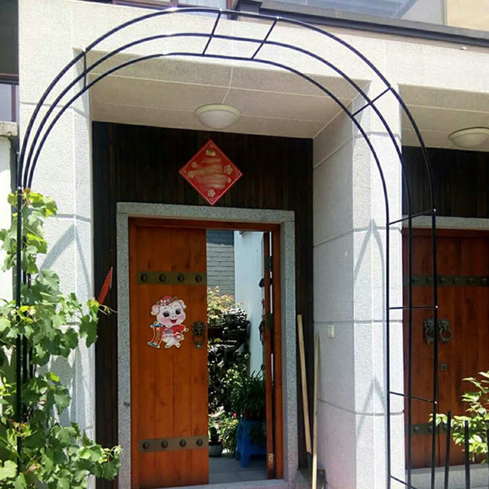 SDdPulse Arco da giardino per esterni, pergolato per piante rampicanti, arco decorativo per rose, arco decorativo in metallo resistente alle intemperie, supporto per piante clematide per rose d'uva, 3