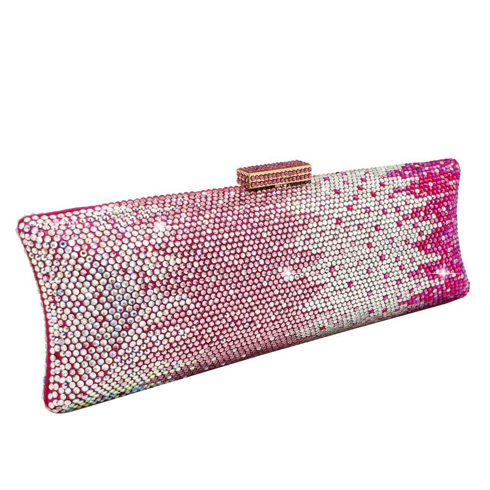 Boutique De FGG Mini monederos de mano con diamantes de imitación para mujer, bolsos largos de noche y embragues, bolsa de mano de cristal para fiesta de graduación
