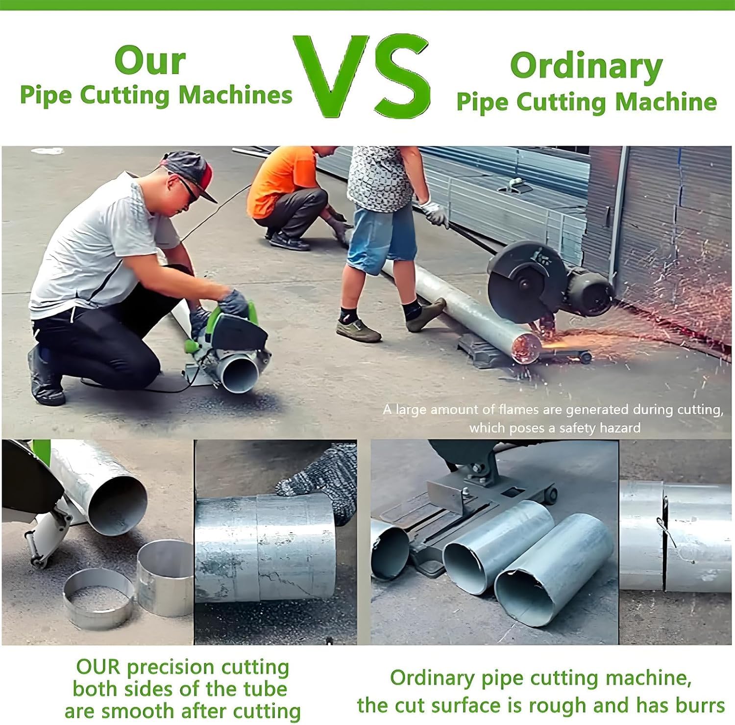 Przemysłowy obcinacz do rur, wytrzymała maszyna do cięcia stali nierdzewnej, regulowane poziomy, cięcia 15-220 mm/75-400 mm rury metalowe/PVC do szybkiego precyzyjnego cięcia