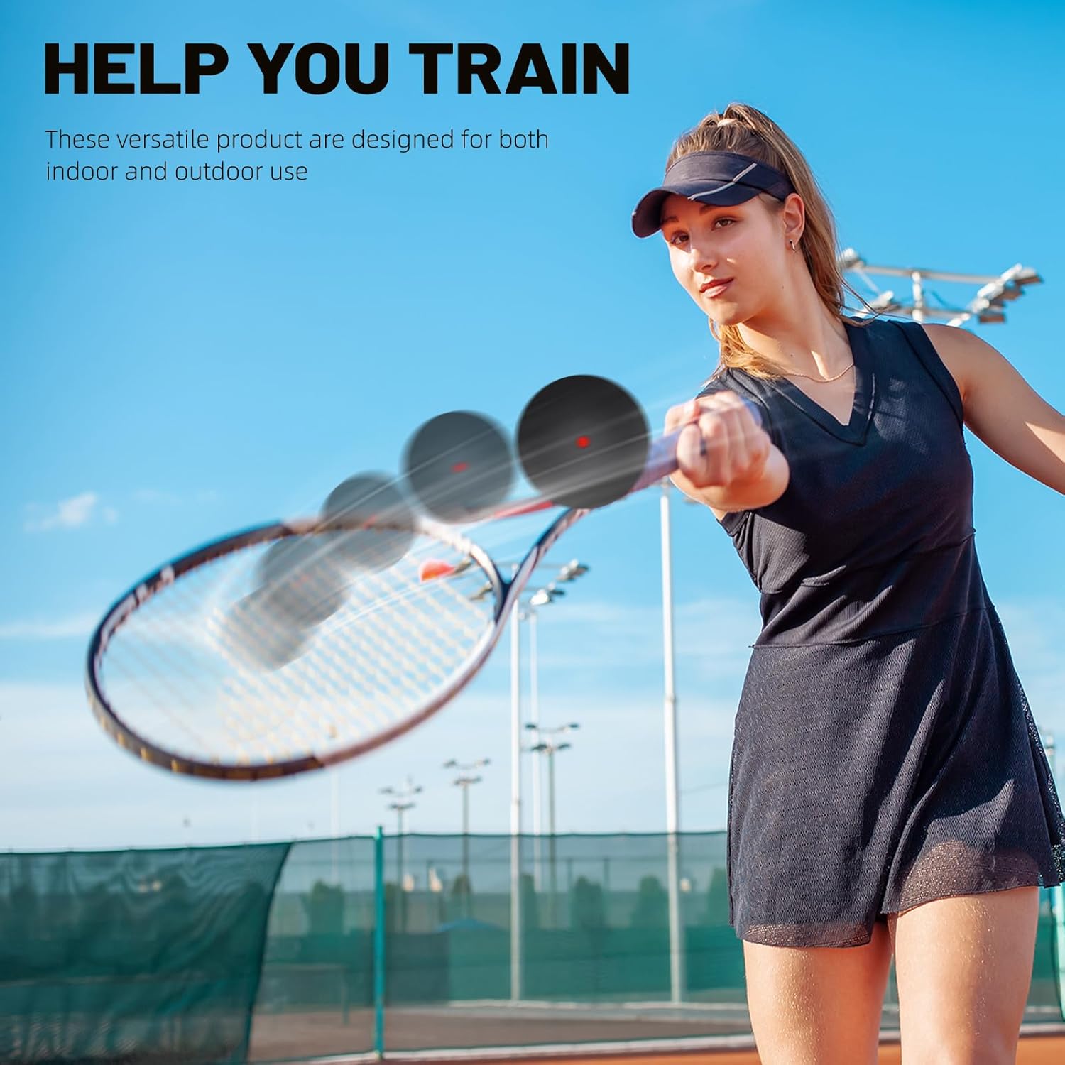 TOYANDONA 8 Pack Squash Training Balls - High Bounce Rubber Racket Sport Practice Set with Single Dot And Double Yellow Dot Excellent Performance Rubber for Beginners, Indoor Court Training