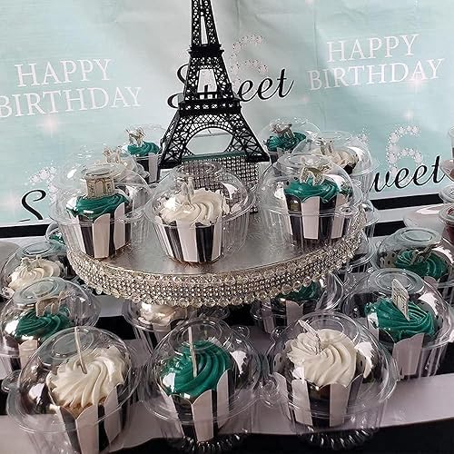 Miniatura 4 de GOTOTOP Soporte individual para cupcakes, 400 unidades individuales individuales de plástico transparente para cupcakes, cajas con tapa para