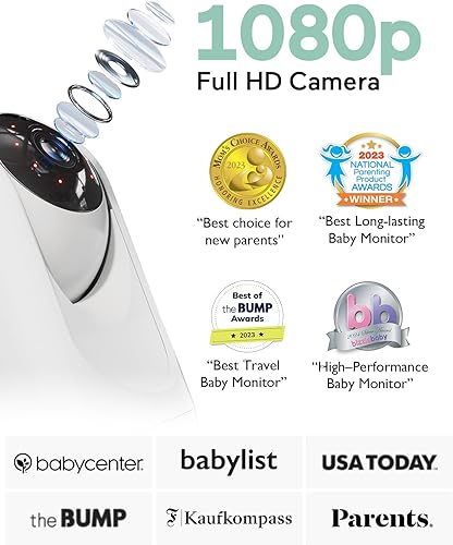 Miniatura 8 de Momcozy Monitor de bebé BM01 Unidad de cámara complementaria, resolución HD 1080P, cámara panorámica con zoom inclinable, cámara de monitor de bebé