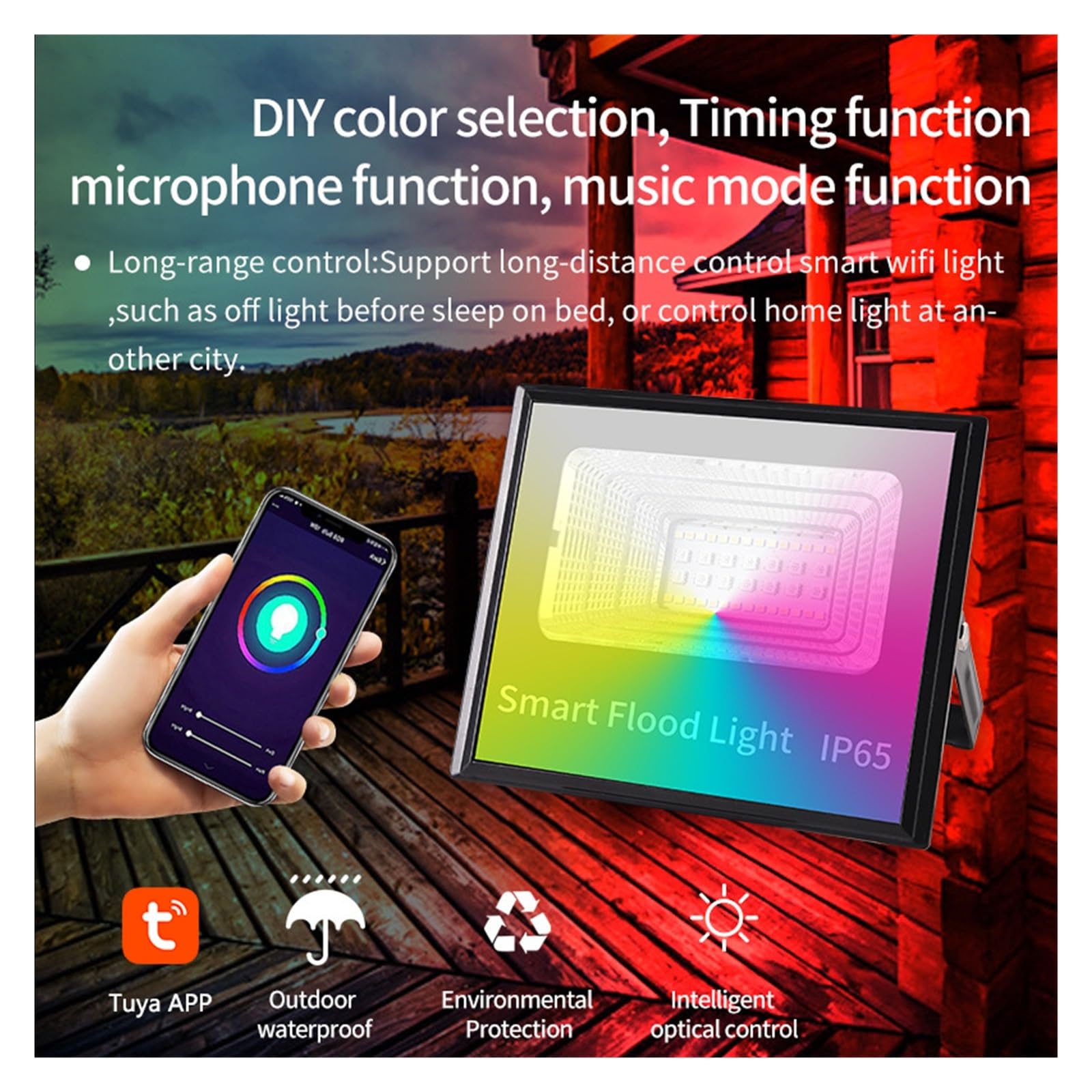 Proiettore Intelligente RGB 30W Riflettore LED Tuya Smart Home Wifi Smart Life Faretto Esterno AC85-265V Illuminazione Fredda Calda Impermeabile
