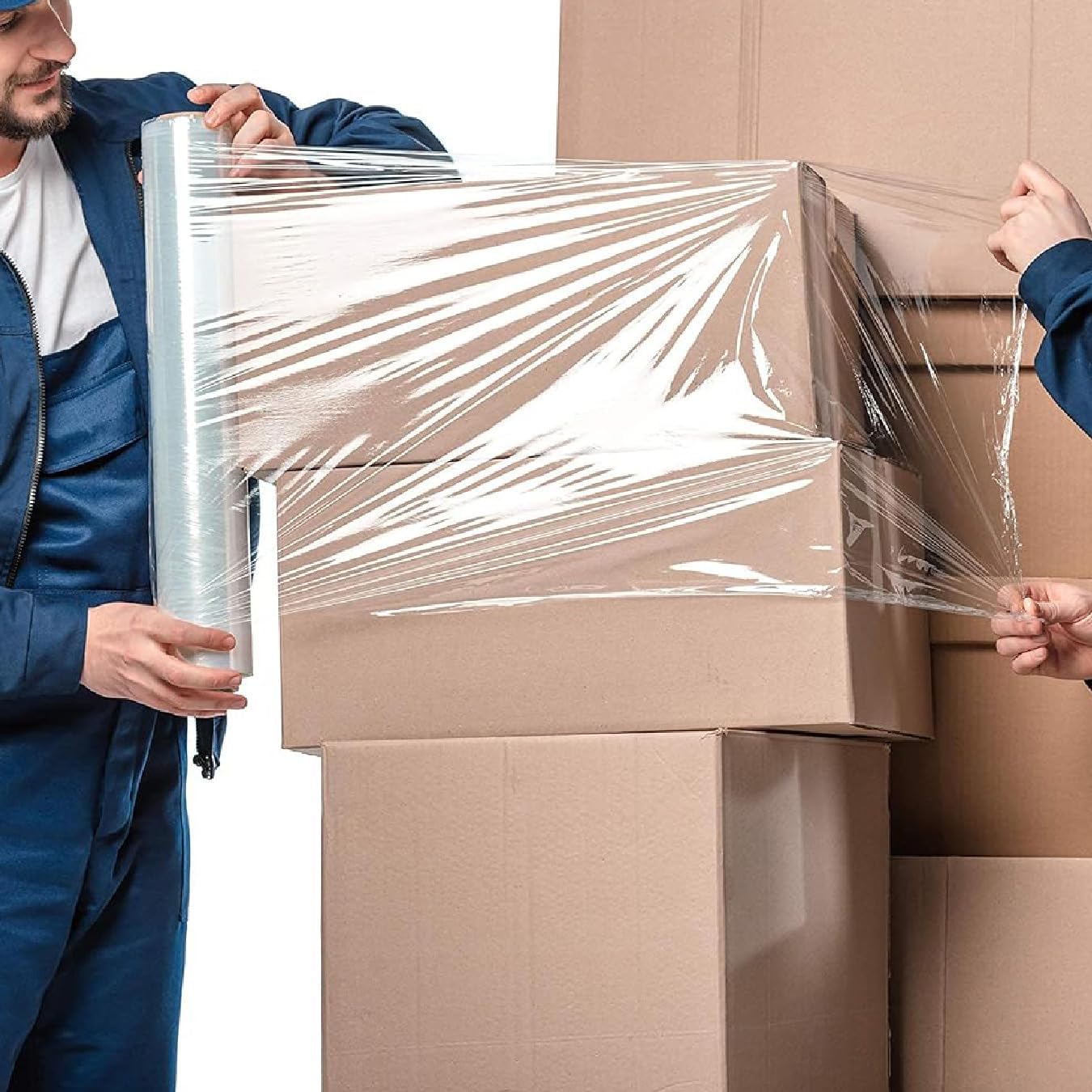 Transparent Plastic Film for Packaging, Transparent, for Industrial Packaging, 0.5 x 300 m, Roll, Stretchable, Manual and Elastic. - Ofituria (1 Piece, Wrap Save)