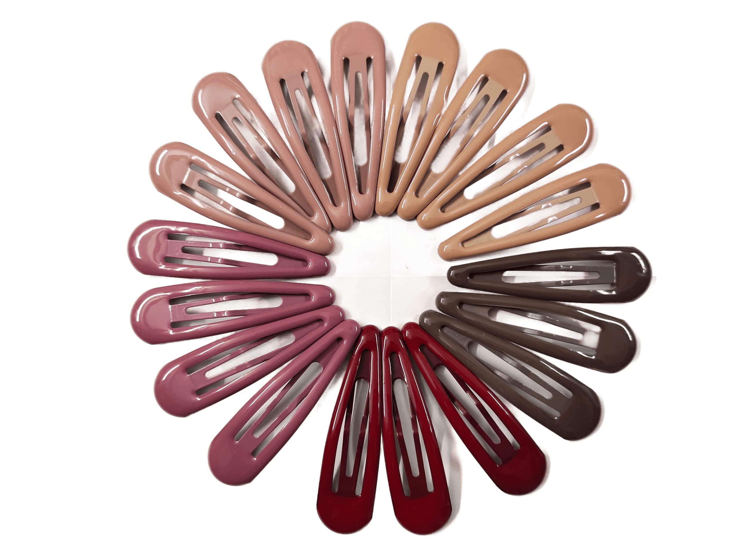 Soika Tic-Tac Hair Clips Gloss Pastel Nude For Girls & Women 10Pc (Pastel Nude 10 Pcs Big),Multi