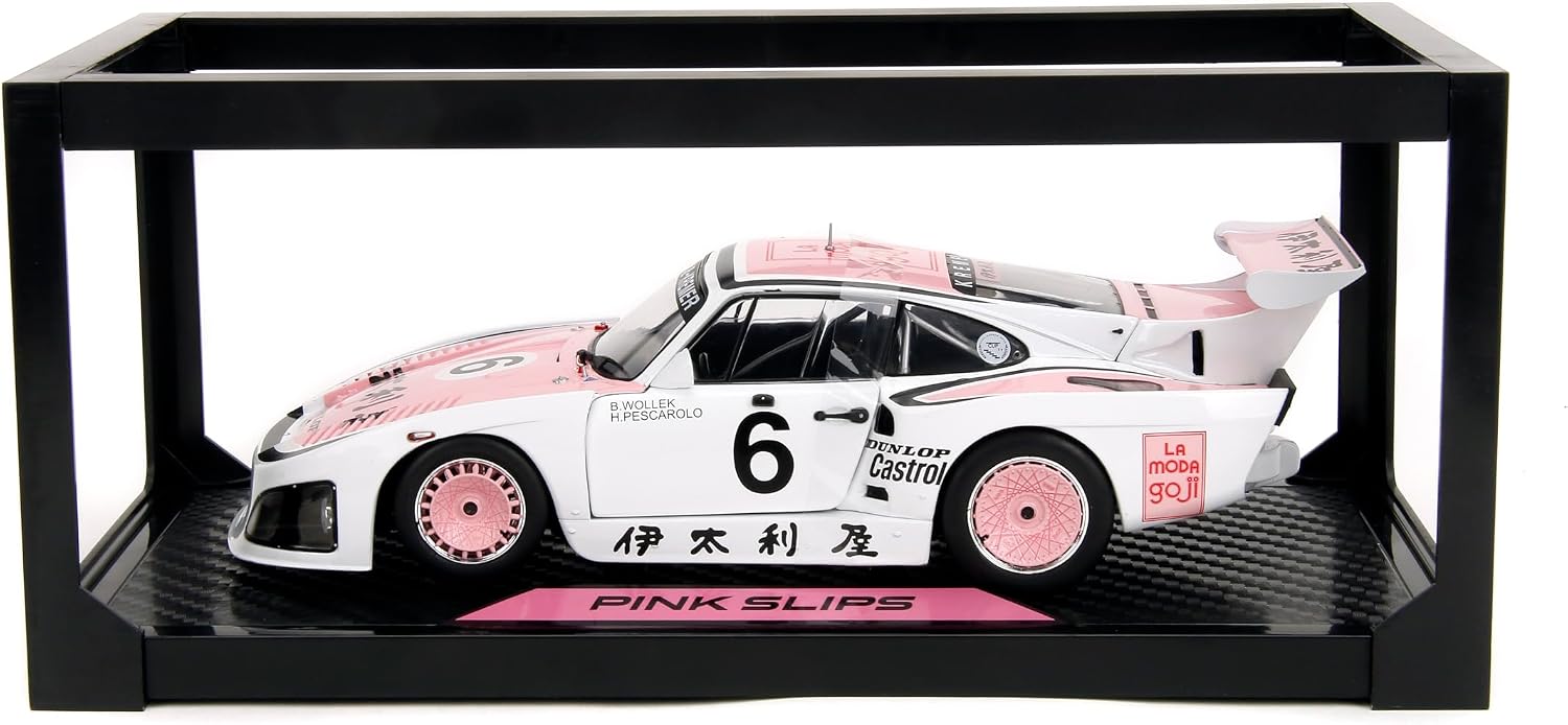 Jada Pink Slips 1981 Porsche 935 K3-1:18 Scale Diecast Model with Opening Doors and Working Steering - for Collectors and Enthusiasts 14+ - White and Pink