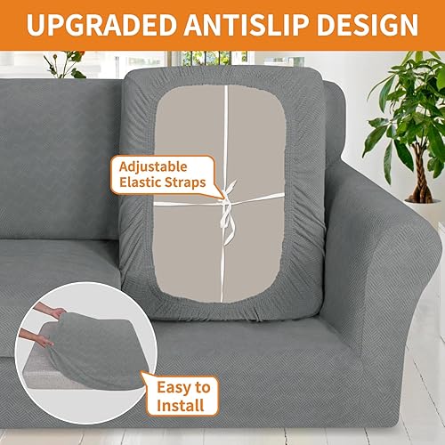 Miniatura 5 de YEMYHOM Fundas de cojín elásticas individuales para sofá, silla, funda de cojín suave de repuesto con patrón de diamante, protector de muebles con