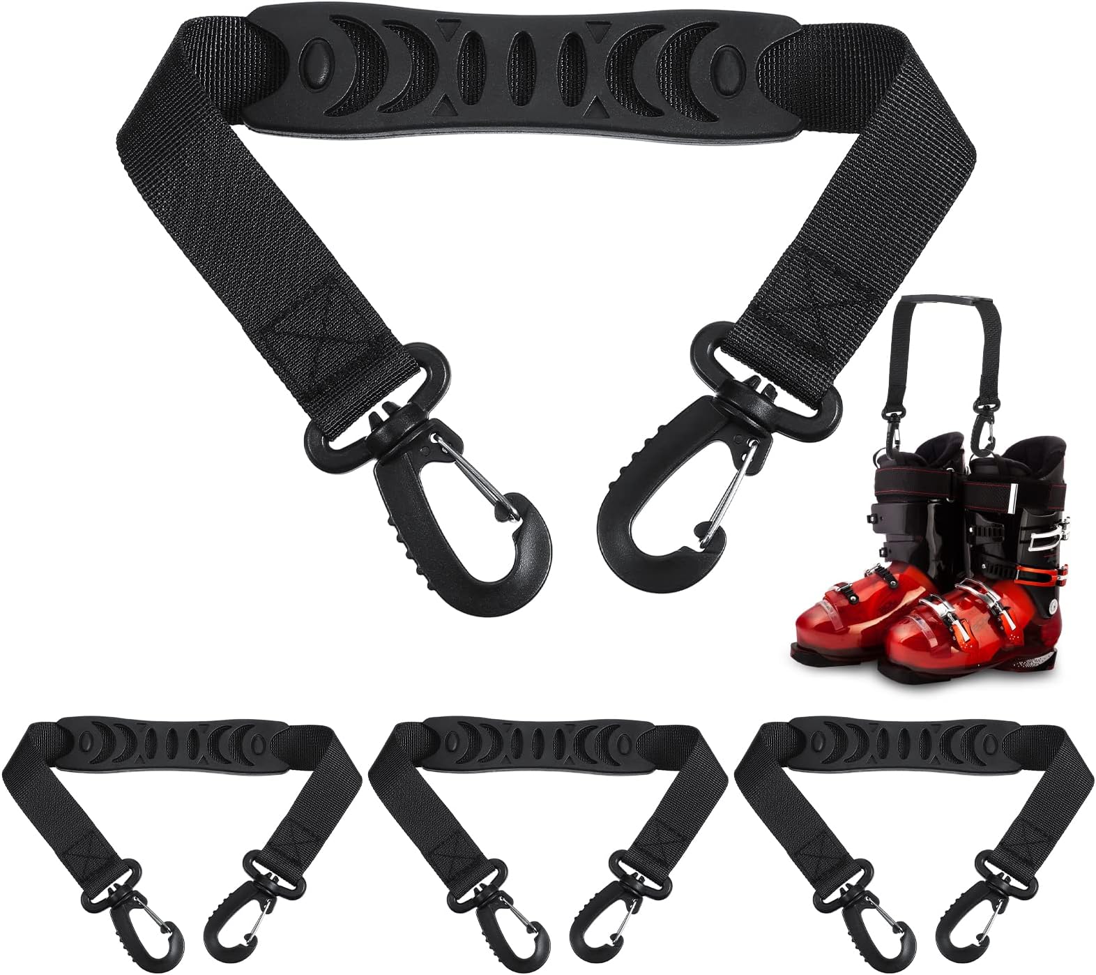 Kasyat Ski Boot Carriers Straps Snowboard Boot Carrier Strap Roller Skate Shoulder Sling Leash Athletic Winter Gear Leash