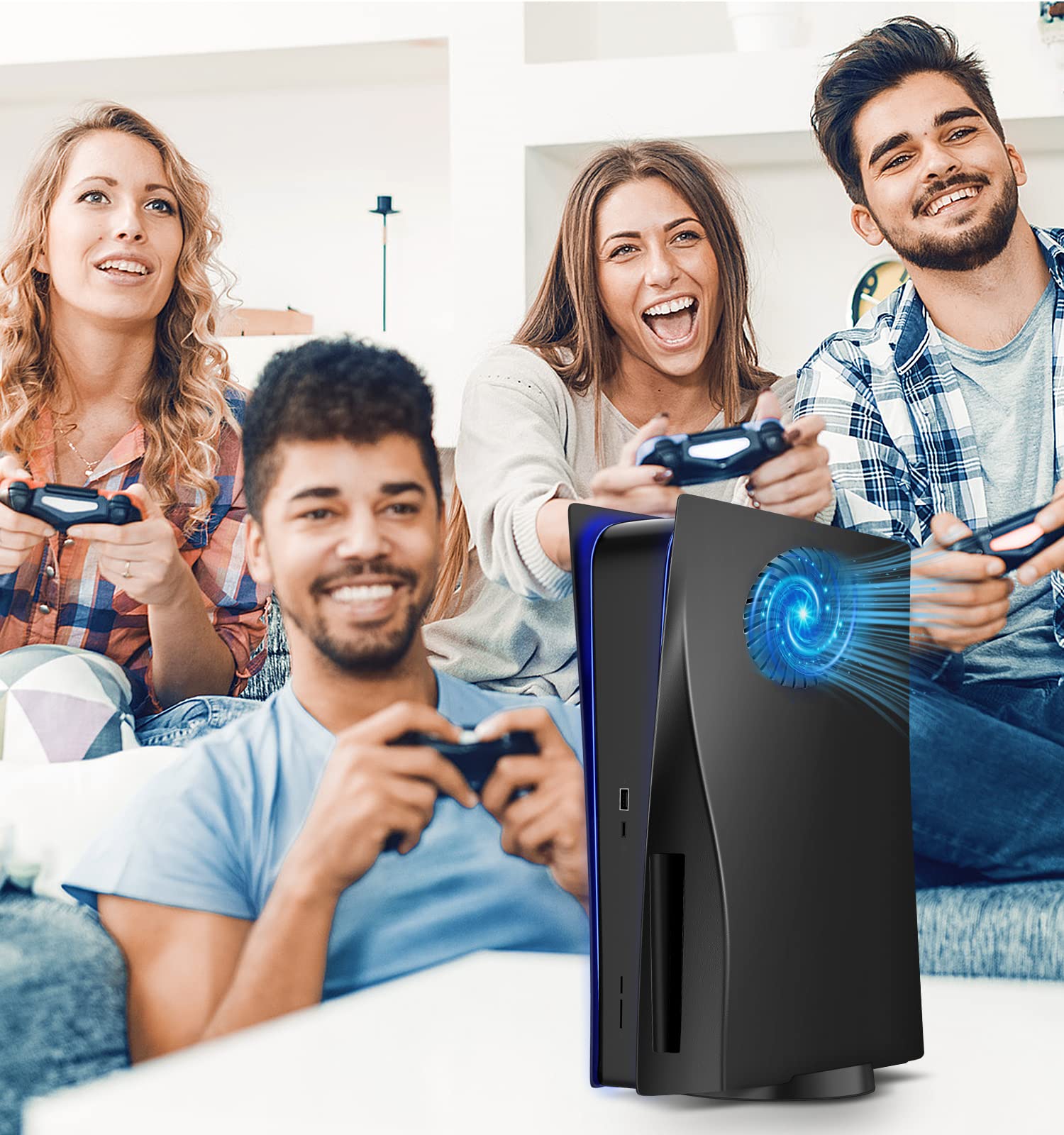 Versione di raffreddamento della piastra frontale PS5 Cover per piastra PS5 per Playstation 5 Edizione disco Prese d'aria turbo aggiornate Piastra laterale di ricambio PS5 Hard antiurto ABS Antigraffi