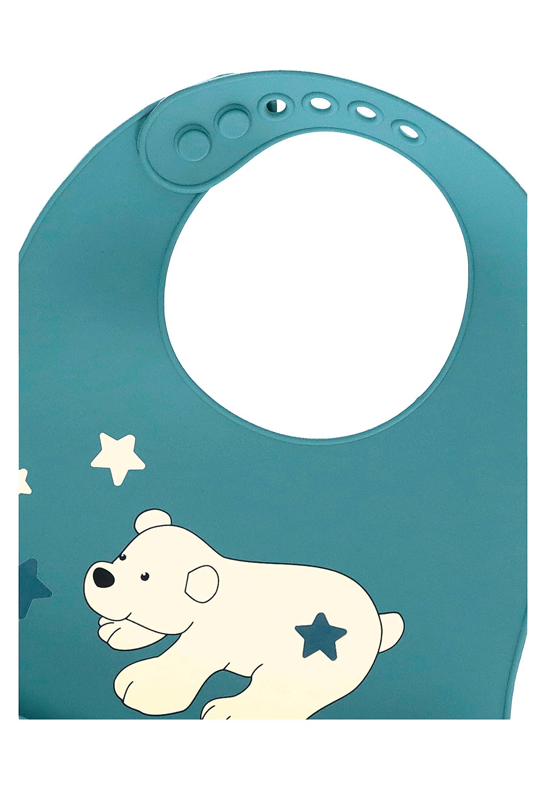 Sterntaler Baby Unisex silikonowy śliniaczek silikonowy śliniaczek niedźwiedź polarny Elia - silikonowy śliniaczek dla niemowląt, śliniaczek dla dzieci - ciemny turkusowy