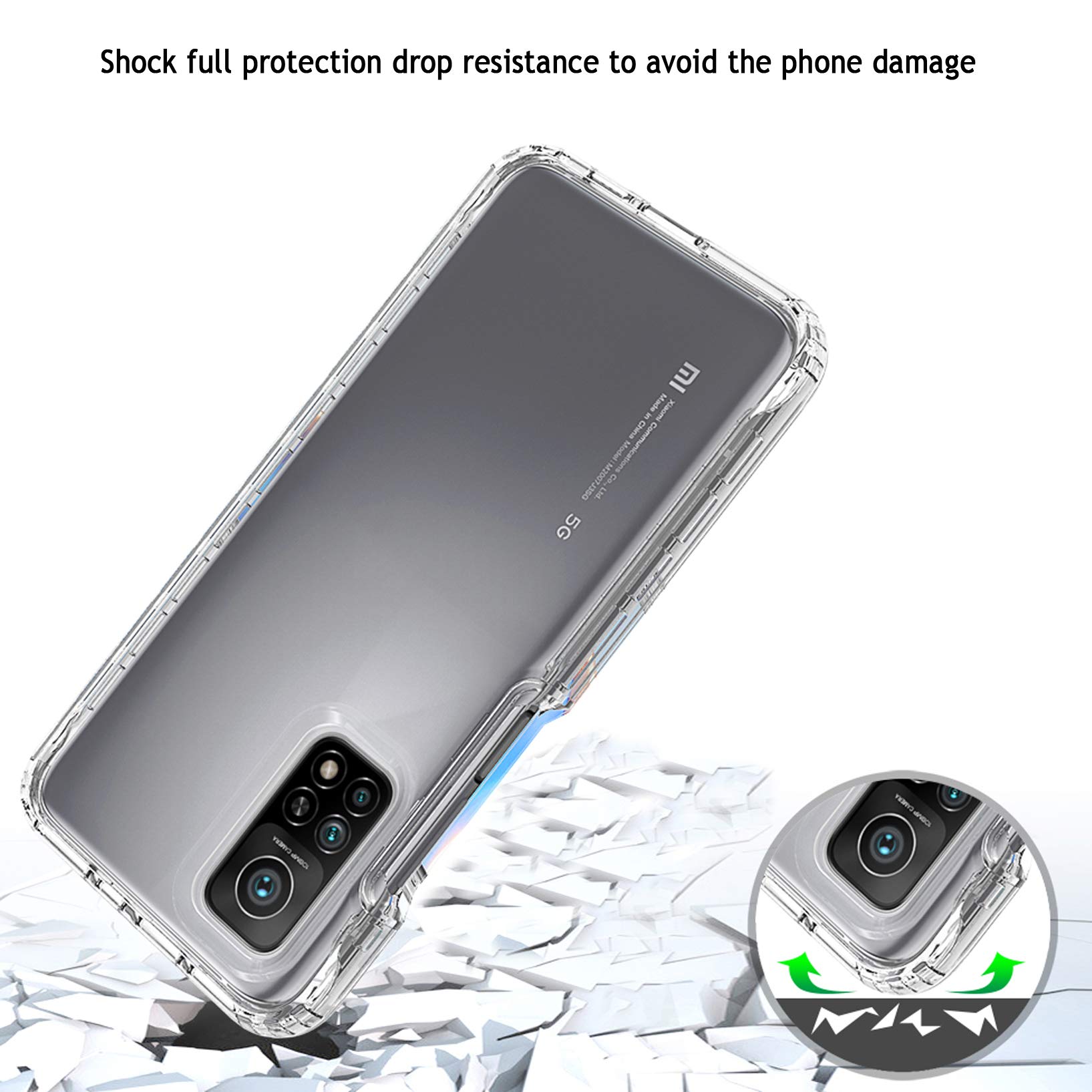 RanTuo Custodia per Xiaomi Mi 10T PRO Cover, TPU + PC 2 in 1 Doppia Protezione, Antiurto, Resistente ai Graffi, con Sede a Staffa, Cover per Xiaomi Mi 10T PRO.(Verde Scuro
