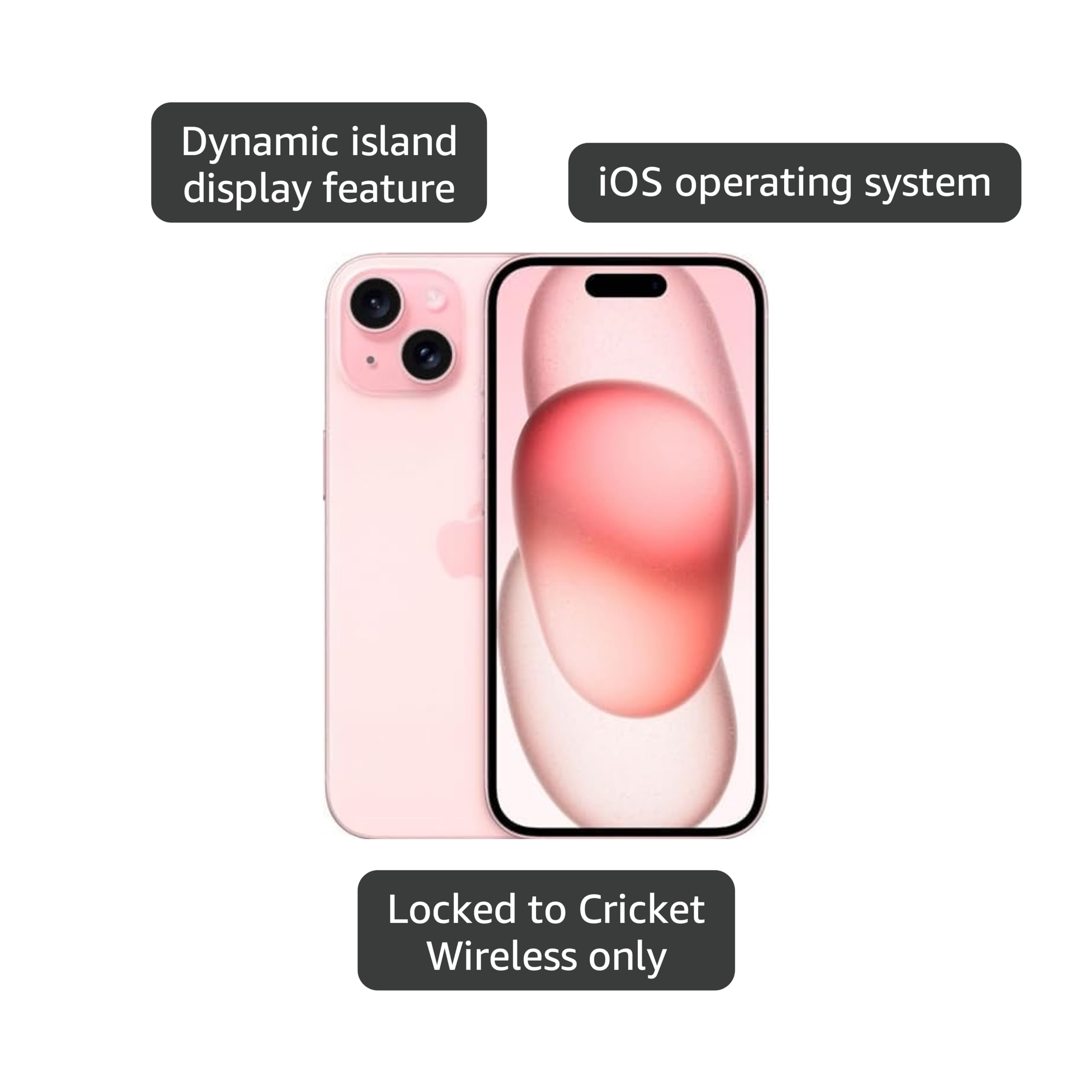 Amazon.com: Apple iPhone 15, 128GB, Pink for Cricket Wireless