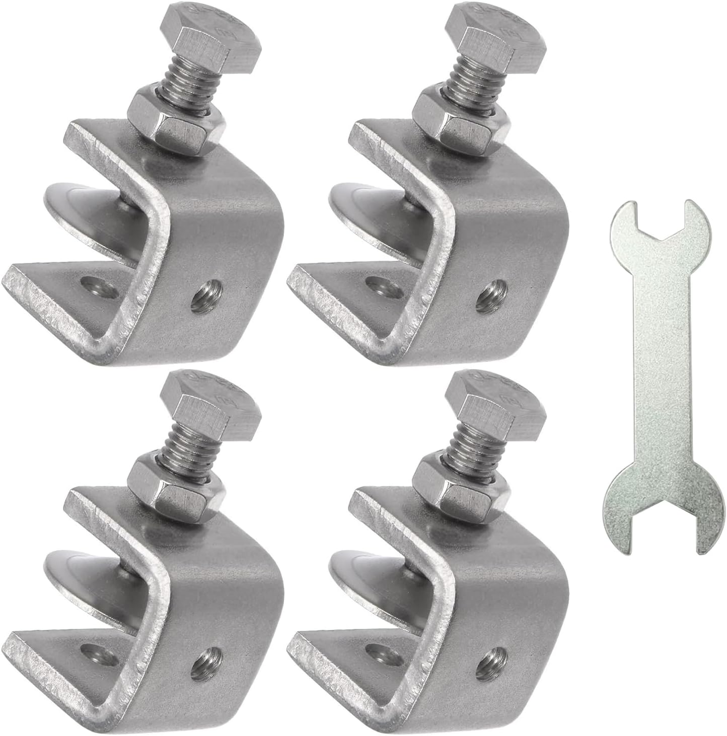 Stainless Steel C Clamps, Mini Tiger Clamp Set for Mounting, Heavy Duty Metal U Clamps, Small Desk G-Clamp with 0.79 Inch Stable Wide Jaw Opening for Metal Working Woodworking Welding Building (4pcs) 0.79 in / 20mm (4 Pcs)