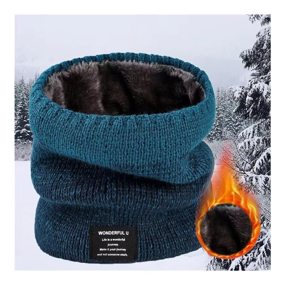 Winterschal für Herren, Fleece-Ring, Bandana, gestrickt, warm, solider Schal, Damen, Halswärmer, dickes Kaschmir, heißes Taschentuch, Skimaske