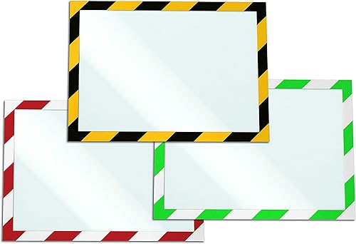 Miniatura 5 de Durable DURAFRAME - Soporte magnético autoadhesivo para documentos de seguridad, tamaño carta 8-12 x 11 pulgadas, amarillonegro, paquete de 2