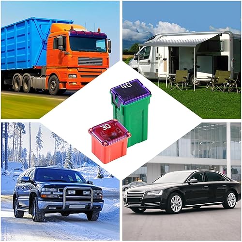 Miniatura 6 de Kit de fusibles Jcase Mini Jcase Surtido de fusibles de perfil bajo 20A 30A 40A 50A 60A Ajuste para Ford Chevy/GM Nissan y Toyota, camionetas y SUV