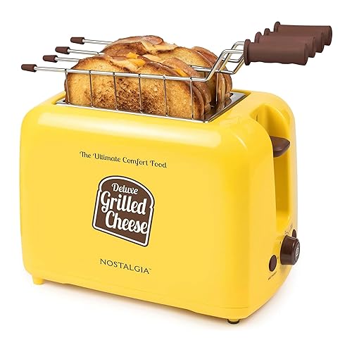 Nostalgia Deluxe Grilled Cheese Sandwich Toaster with Easy-Clean Toasting Baskets