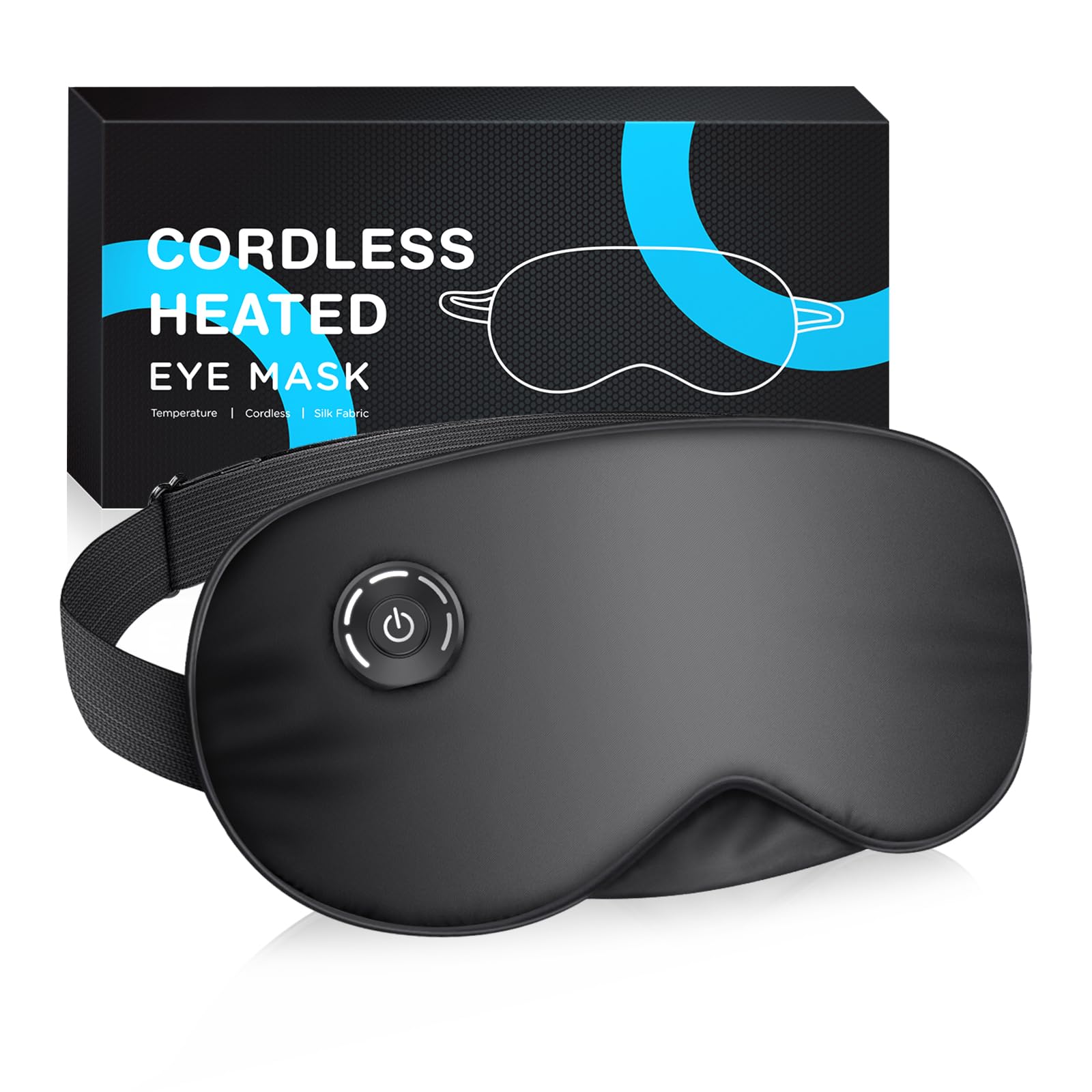 Heated Eye Mask Cordless Silk Eyes Heating Pad for Sleeping Washable Sleeping Dry Eye Mask for Dry Eyes