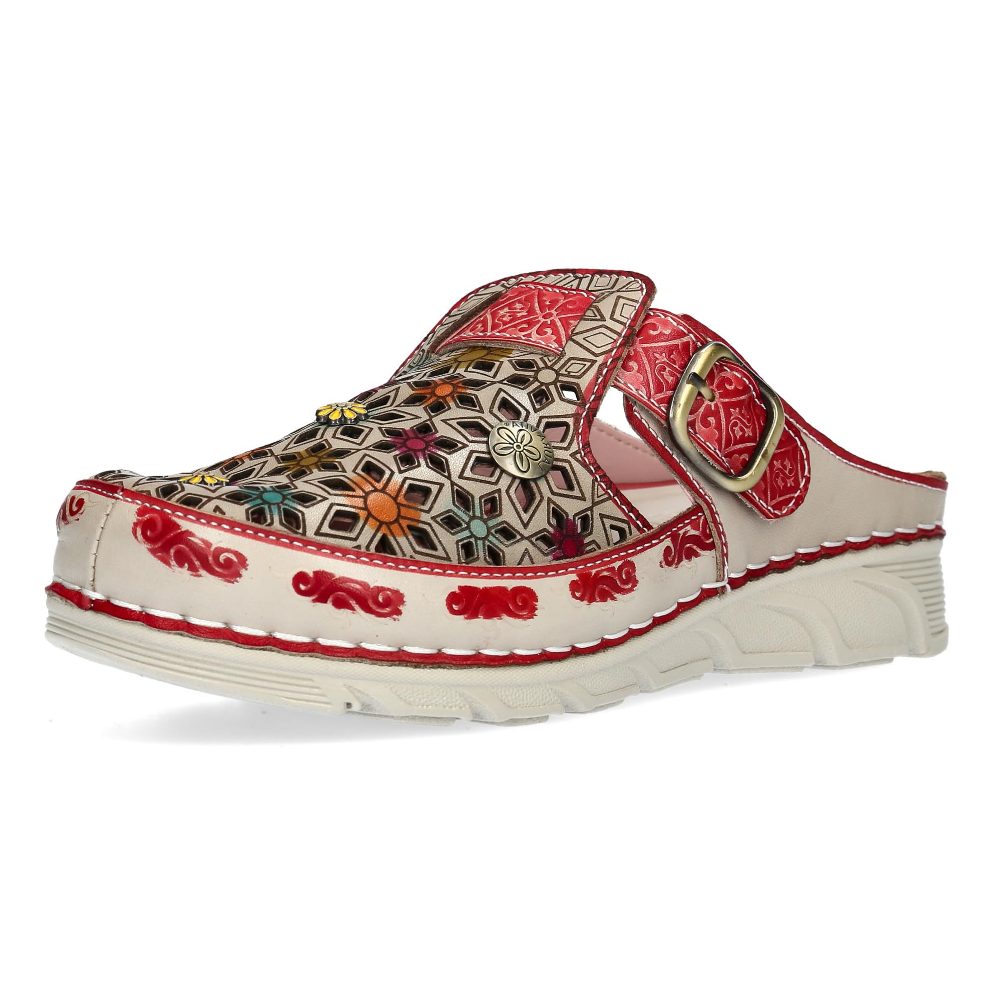LAURA VITA Mules en Cuir pour Femmes Dorry 01