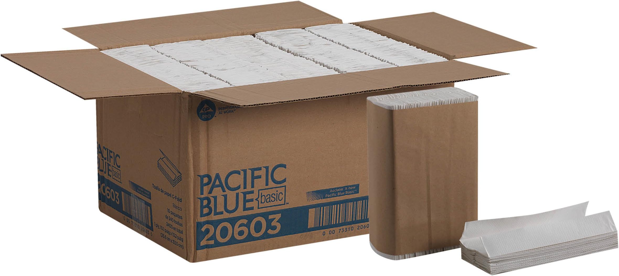 Acclaim 20603 White C-Fold Paper Towel, 13.2" Length x 10.1" Width (10 Packs of 240)
