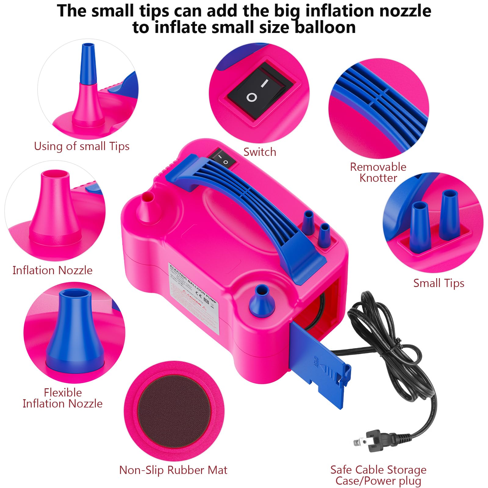 Snapklik.com : Electric Balloon Pump, Portable Dual Nozzle Electric ...